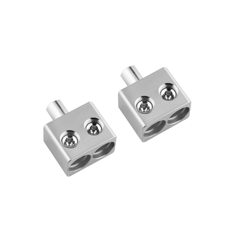 [Australia - AusPower] - DS18 DPIV1/0 Pair of Copper Dual 1/0 Gauge to 1/0 Gauge Amp Input Reducers with Offset Stub - Adapter to Add Two 0 Gauge Terminals to Single Zero Gauge Terminal Input Amplifier 