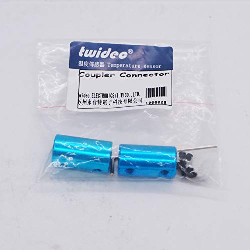 [Australia - AusPower] - Twidec/2Pcs 5mm to 5mm Bore Flexible Shaft Coupling Robot Motor Wheel Blue Aluminum Casing Rigid Coupler Connector COUPLER-BU-5-5 5mm-5mm 