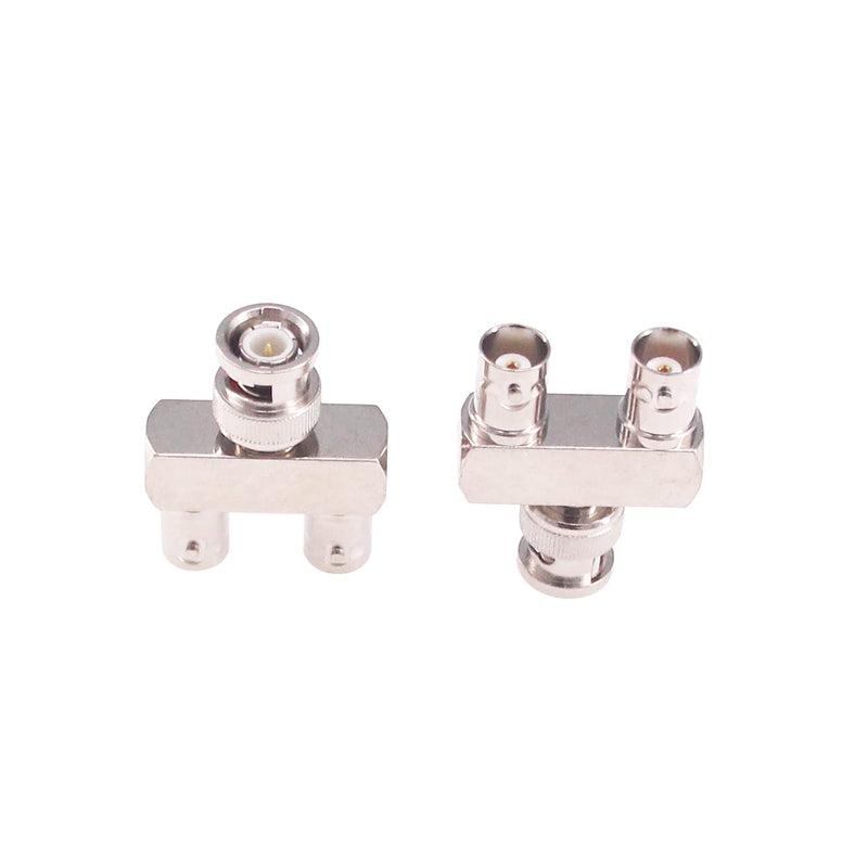 [Australia - AusPower] - RFaha 2pcs BNC Male to Dual BNC Female Splitter Adapter 3 Way RF Audio Coax Connector(F88-2) 