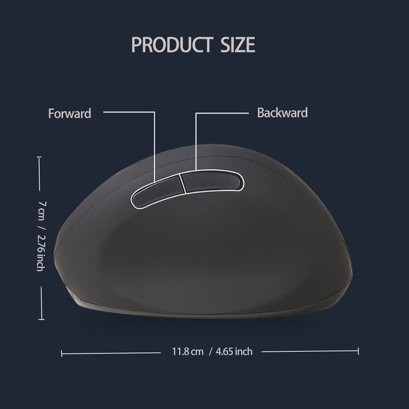 [Australia - AusPower] - Wired Ergonomic Mouse, Optical Vertical Mouse with 3 Adjustable DPI 800/1200/1600, 6 Buttons USB Computer Mouse Medium-Small 