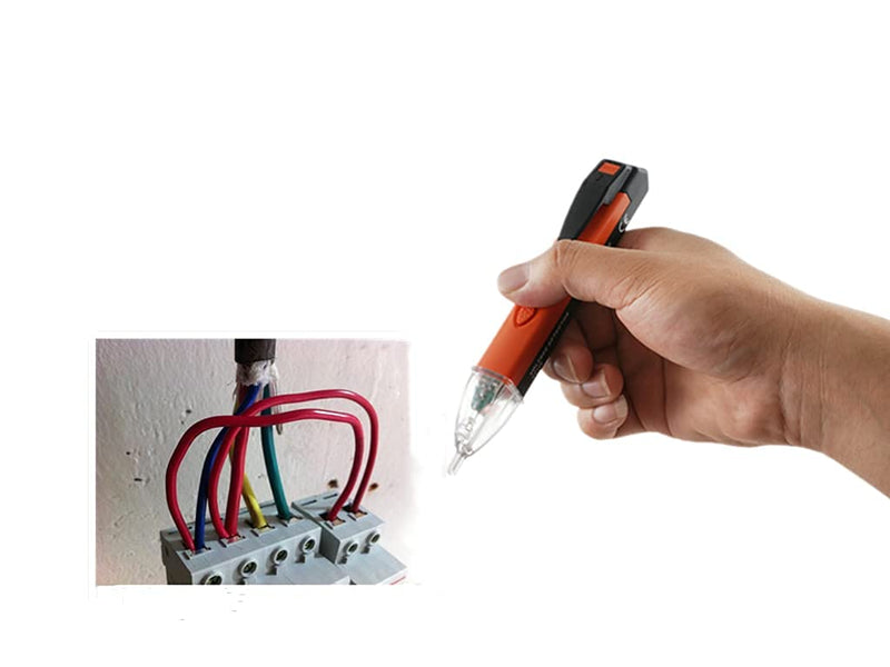 [Australia - AusPower] - Non-Contact Voltage Tester Tools,LED Flashlight,Buzzer Alarm,AC Voltage Detector Pen,Test Range 60V - 1000V for Live/Null Wire Judgment 