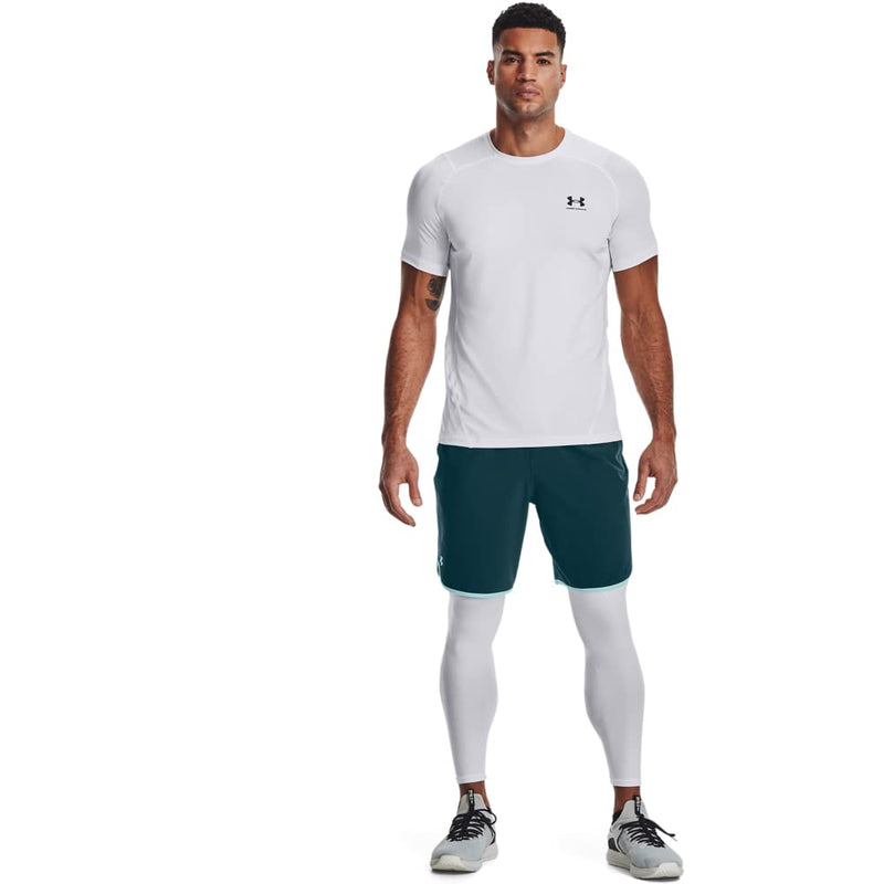 [Australia - AusPower] - Under Armour Men's HeatGear Leggings White (100)/Black X-Small 