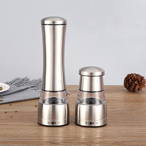 [Australia - AusPower] - Mini Pepper Grinder, Manual Salt and Pepper Grinder, Pepper Mill. Brushed Stainless Steel Dust Cover With Ceramic Grinding Cores, Adjustable Coarseness（2.55*4.52 inch ） 