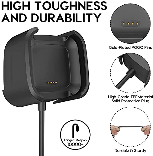 [Australia - AusPower] - AWINNER Charger Compatible with Fitbit Versa 2 (Not for Versa/Versa Lite), Replacement USB Charging Cable Dock Stand for Versa 2 Health & Fitness Smartwatch, 3Ft Sturdy Power Cord (2-Pack) 2-Pack 