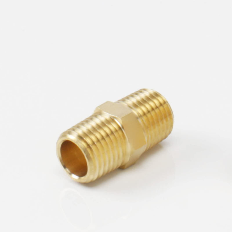 [Australia - AusPower] - Winmien Brass Hex Nipples, Pipe Fitting，Double-Headed Equal-Diameter Male Threaded Joints, Hexagonal Joint Hose Extender, NPT.(1/8" MNPT x 1/8" MNPT, 5) 1/8" MNPT x 1/8" MNPT, 5 