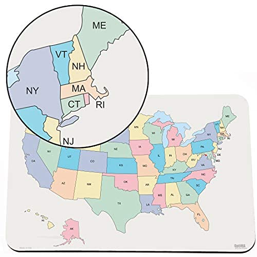 [Australia - AusPower] - USA Map with State Names, 11" x 17" x 1/8" Double Sided Lap Board. US Map with State Name Abbreviations on One Side 11" x 17" Us Map With State Names 