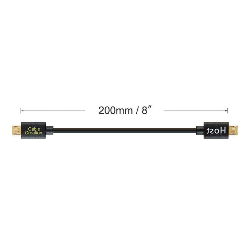 [Australia - AusPower] - CableCreation Micro USB to Micro USB OTG Cable, Male to Male, Compatible with DJI Spark and Mavic, PS4, Owlet, Android Phone and Tablet, DAC and More,8 inch / 20CM Black 