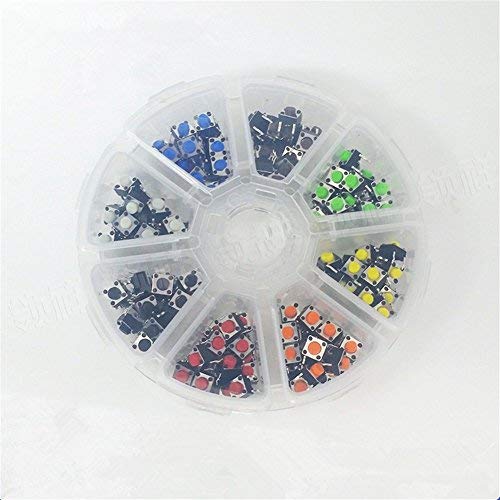 [Australia - AusPower] - TWTADE 160PCS Momentary Tactile Touch Micro Push Button Switch tact 6x6x5mm Tactile Switch kit,Each Color 20PCS Red Blue Black Green White Yellow Brown 