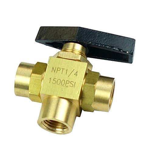 [Australia - AusPower] - HongBoW Brass Instrument 3 Way Ball Valve L Port Panel Mounted (1/4" NPT) 1/4" NPT 
