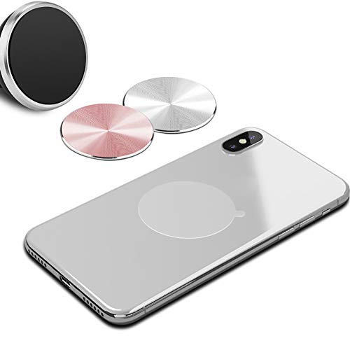 [Australia - AusPower] - SALEX Cute Pink Replacement Metal Plates Set [4 Pack] for Magnetic Car Phone Holders, Wall & Air Vent Mounts, Cases, Magnets. Kit of 4 Rose Gold Round Discs Without Holes. 3M Adhesive Backing, Films. 4 Pack 