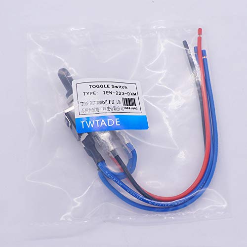 [Australia - AusPower] - TWTADE Waterproof Momentary Reverse Polarity Switch 12V 10 Amps DC Motor Control 6 Pin 3 Position (ON)/Off/(ON) Metal DPDT Toggle Switch with Waterproof Boot Cap and 21mm Terminal Wires E-TEN-223-DMX 1 Pcs 
