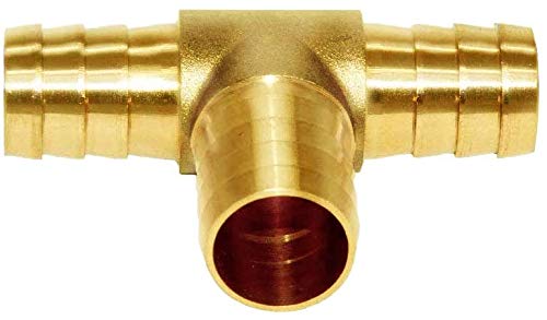 [Australia - AusPower] - YOUHO 1PCS 1 inch（25MM） Brass Hose barb Fitting 3-Way Tee Hose Fitting (1 inch brass tee connector, 1pcs,)(3pcs Included Hose clamp) 
