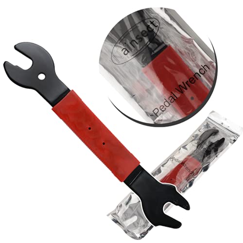 [Australia - AusPower] - Pedal Wrench Double Sided Bicycle Pedal Removal 15/16/17mm Bike Spanner Home Mechanic Pedal Repair Tool With Long Hand Comfortable Grip Energy-saving Cycling Crank Set for Biking Maintenance & Repair 