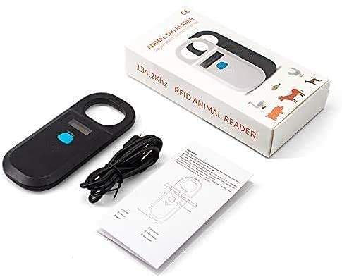 [Australia - AusPower] - ISENVO Pet Microchip Scanner Rechargeable RFID EMID Micro Chip Reader Scanner 134.2kHz 125kHz 15 Digits Pet Chip ID Scanner for Animal/Pets/Pigs/Dogs/Cats (190A) 