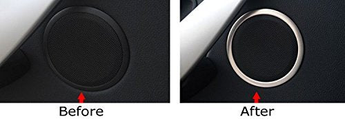 [Australia - AusPower] - iJDMTOY Set of 4 Silver Speaker Decoration Ring Cover Trims Compatible with 2012-2018 BMW F30 F31 3 Series 320i 328i 335i 340i M3 F32 F33 4 Series 428i 435i 440i F30 F32 3 4 Series 