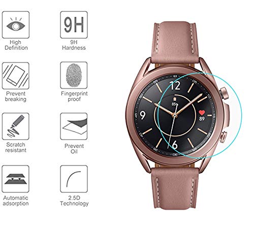 [Australia - AusPower] - 3-Pack for Samsung Galaxy Watch 3 41mm Screen Protector Tempered Glass for Samsung Galaxy Watch 3 Smartwatch [2.5D 9H Hardness][Anti-Scratch] 