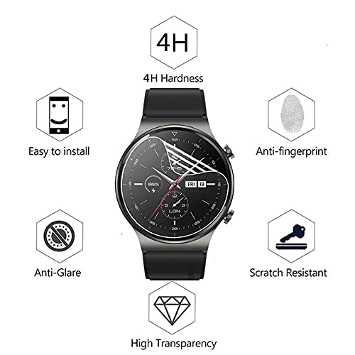 [Australia - AusPower] - High Sensitivity Hydrogel Screen Protector for Huawei Watch GT2 42mm, 6pcs Smart Watch Transparent Soft Protection Film [Full Coverage] [Clear HD] [Anti-Bubble] [Case Friendly] (Not Tempered Glass) 