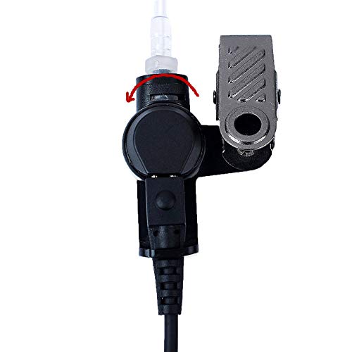 [Australia - AusPower] - KEYBLU Acoustic Tube Surveillance Earpiece Headset with Big PTT for Hytera Radio PD602 PD662 PD680 PD682 PD685 X1p X1e etc, PU Material, Black 