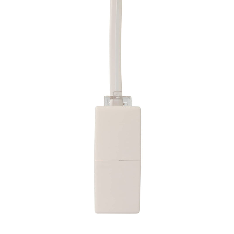 [Australia - AusPower] - 100 Feet Long Telephone Extension Cord Phone Cable Line Wire, with Standard RJ11 Plug and 1 in-Line Couplers and 55Cable Clip Holders-White (100 Feet) 100 Feet 