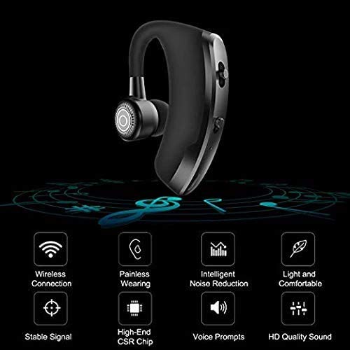 [Australia - AusPower] - Bluetooth Headset,Wireless Earpiece Business Bluetooth Headphone Earphone Super Long Standby with Mic Noise for Workout/Truck Driver/Office/Driver 