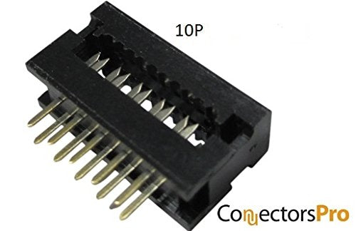 [Australia - AusPower] - Connectors Pro 25-Pack IDC 2X5 10 Pins 2.54mm Pitch Male Transition Plugs Dual Rows for 1.27mm Pitch Flat Ribbon Cable, 25-PK FD 10P 