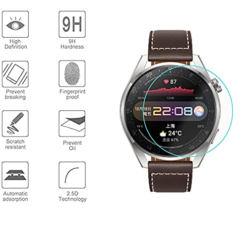 [Australia - AusPower] - Xinhewong 3-Pack for huawei watch 3 Pro 48mm Screen Protector Tempered Glass for huawei watch 3 Pro 48mm Smartwatch [2.5D 9H Hardness][Anti-Scratch] 
