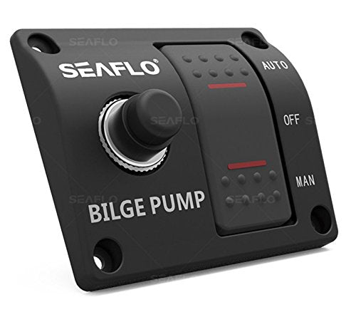 [Australia - AusPower] - SEAFLO 3-Way Bilge Pump Switch Panel (Automatic-Off-Manual) 12v 24v w/Built-in 15A Circuit Breaker 