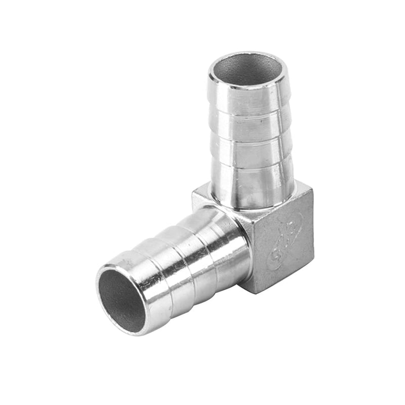 [Australia - AusPower] - Pysrych Stainless Steel Hose Barb Fitting 90 Degree Elbow 5/8" Barbed x 5/8" Barbed Right Angle L Shaped Connector with 4pcs Hose Clamps (Pack of 2) 