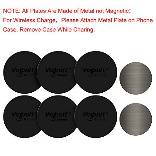 [Australia - AusPower] - VOLPORT Mount Metal Plates Replacement 6pcs for Magnetic Phone Magnet Car Mount, Phone 3M Strong MagicPlate Metal Disc Sticker Adhesive Round for Magnet Cell Phone Holder Grip(Pops Stand Not Included) 
