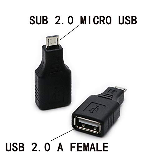 2 Pack Usb 20 Micro Usb Male To Type A Female Otg Adapter Connector Converter Coupler 5154