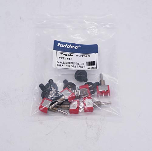 [Australia - AusPower] - Twidec/6Pcs Mini Momentary Toggle Switch SPDT 3 Position 3 Pins (0N)-Off-(ON) Miniature Toggle Switch AC 5A/125V 2A/250V Car Boat Switches with Waterproof Cap MTS-123-MZ 3Pin（ON)-OFF-(ON) 