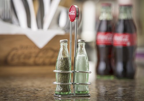 [Australia - AusPower] - TableCraft Coca-Cola Salt and Pepper Shaker Set with Chrome Plated Metal Rack, Coca-Cola Salt and Pepper Shaker Set Salt & Pepper 