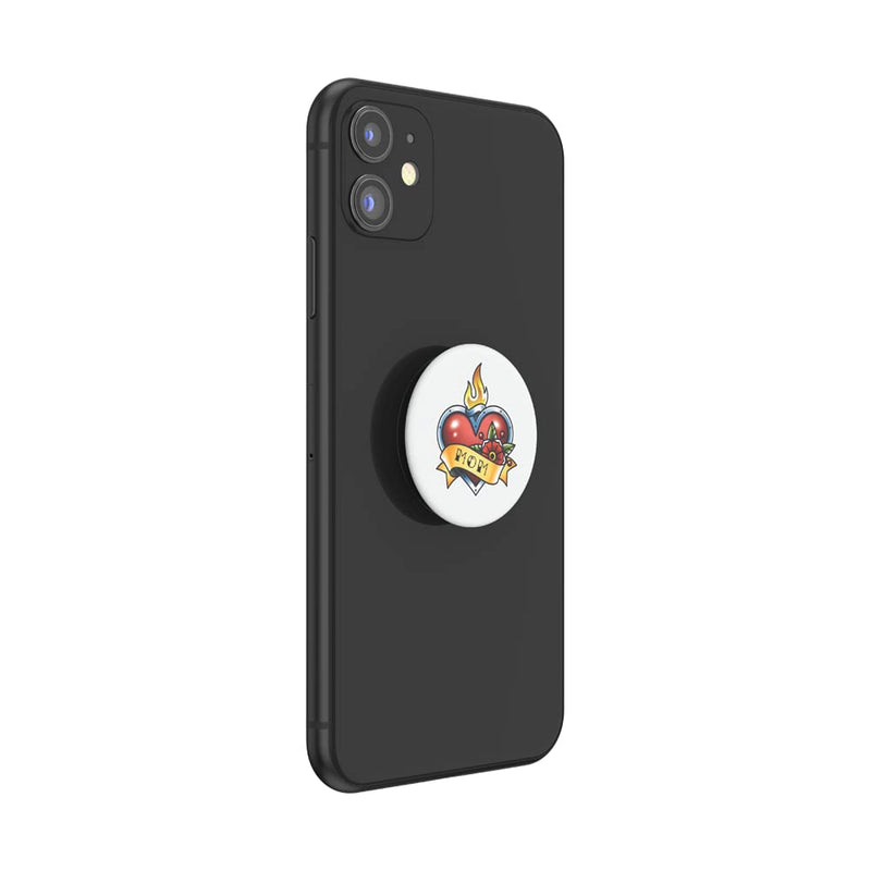 [Australia - AusPower] - PopSockets PopGrip Cell Phone Grip & Stand Mom Flaming Heart Tattoo 