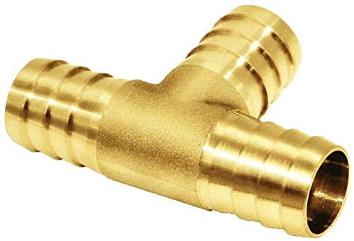 [Australia - AusPower] - YOUHO 1PCS 1 inch（25MM） Brass Hose barb Fitting 3-Way Tee Hose Fitting (1 inch brass tee connector, 1pcs,)(3pcs Included Hose clamp) 