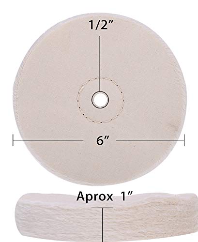 [Australia - AusPower] - 6 inch Buffing Polishing wheel 1/2 Inch Arbor Hole for Bench Grinder Buffer Tool Coarse Medium Soft 3pcs 