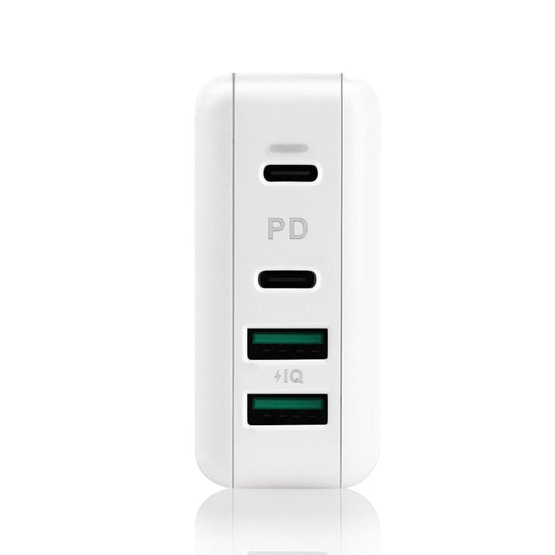 [Australia - AusPower] - KSING USB C Charger, 100W 4-Port Desktop Type C Charging Station, Portable USB C PD Power Charger Adapter -2 USB C&2 QC 3.0 USB A Ports for Smartphone and Other Multiple Devices Ivory white 4 Port 