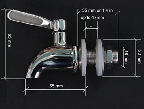 [Australia - AusPower] - Village decor steel Spigot for Beverage Dispenser, Stainless Steel Spigot for Drink Dispenser, Water Dispenser Faucet, Food Grade (1) 1 
