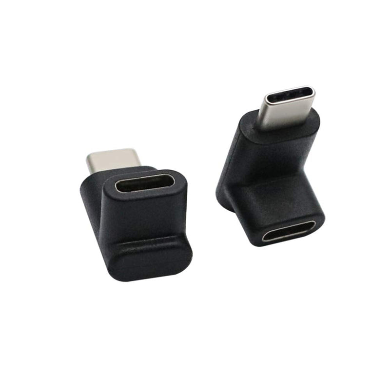 [Australia - AusPower] - 90 Degree Right Angle Type-C Male to Type-C Female Adapter,2-Pack,up and Down 90 Degree Type-c Plug to Jack Expansion Adapter is Suitable for Notebook Computers, Tablet Computers and Mobile Phones 