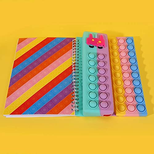 [Australia - AusPower] - Art Pop it - Unicorn Spiral Notebook Pop it for Girls with Bubble Fidget Pencil Case 2 in1 Sensory Toy Set, Popper Simple Stationery , Poppet Gift Toy for Kids , Children Stress Release Bound Notepad 