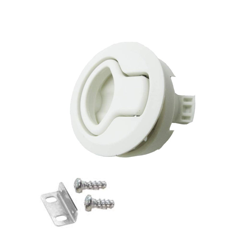 [Australia - AusPower] - 2PCS Boat 2'' Flush Pull Latch Slam Latch Hatch Round Pull Latch White Plastic for RV Boat Door Latches Deck Hatch 1/4'' Door Cabinet Hardware 2 Pieces 