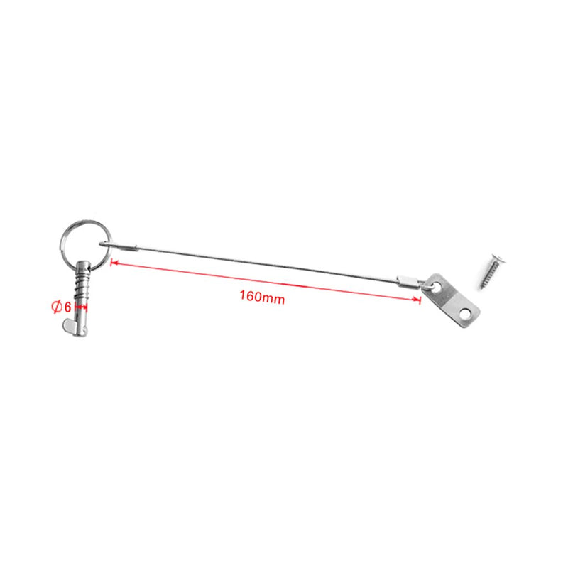 [Australia - AusPower] - 4 Pack Quick Release Pin 1/4" Diameter w/Drop Cam & Spring - Lanyard Prevents Loss, Full 316 Stainless Steel, Bimini Top Pin, Marine Hardware, Free Installation Screws 