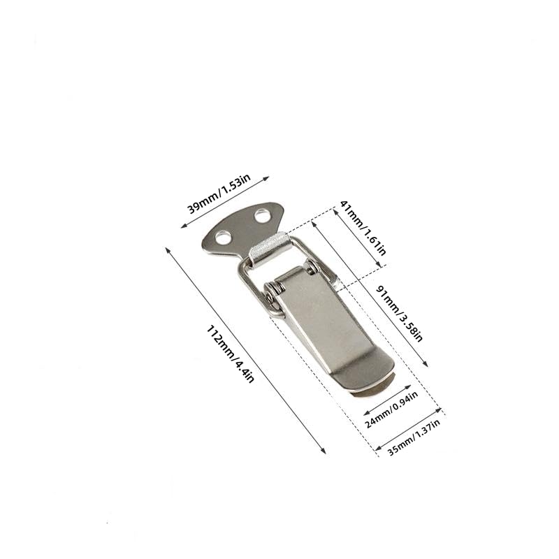 [Australia - AusPower] - Latch, Stainless Steel Spring Loaded Toggle Latch, Silver Catch Hasp Clamp Clip Lock with for Cabinet, Wooden Case, Box (4 Pack) 