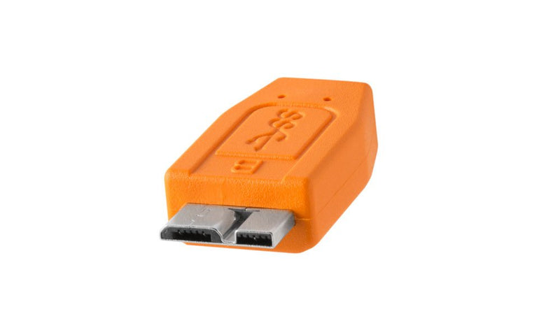 [Australia - AusPower] - Tether Tools TetherPro USB 3.0 to Micro-B Cable | for Fast Transfer and Connection Between Camera and Computer | High Visibility Orange | 15 Feet (4.6 m) 