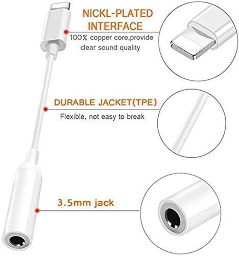 [Australia - AusPower] - [Apple MFi Certified] 3 Pack Lightning to 3.5 mm Headphone Jack Adapter, iPhone to 3.5mm Audio Aux Jack Adapter Dongle Cable Converter Headphone Adapter for iPhone 13 13 Pro 12 11 XR XS X 8 7 iPad 