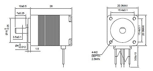 [Australia - AusPower] - STEPPERONLINE Nema 8 Bipolar Smallest Stepper Motor 1.6Ncm/2.3oz.in 1.8deg 28mm 0.2A 4 Leads 