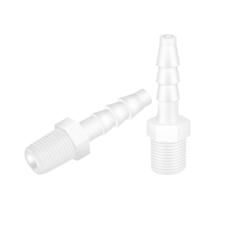 [Australia - AusPower] - Quickun Plastic Hose Barb Fitting, 1/4" Barb to 1/4" Male Thread White Adapter Union Fitting (Pack of 5) 1/4" Barb x 1/4" Male thread 