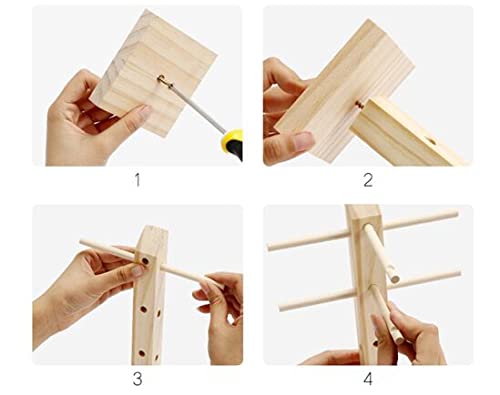 [Australia - AusPower] - TANG SONG Solid Wood Glass Display Holder Sunglass Display Holder Wood Glass Display Rack Double Linen Glass Showcase 