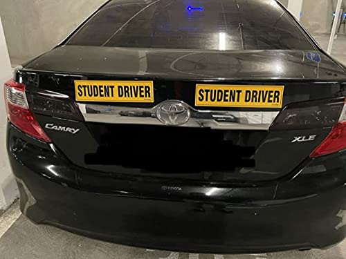 [Australia - AusPower] - TOTOMO Student Driver Sticker for Car- Large 12x3 Adhesive Reflective Vehicle Safety Sign Window Cling for New Rookie Learner Drivers Removable Bumper Sticker Please Be Patient (2 Pack) 1 Adhesive Sticker 