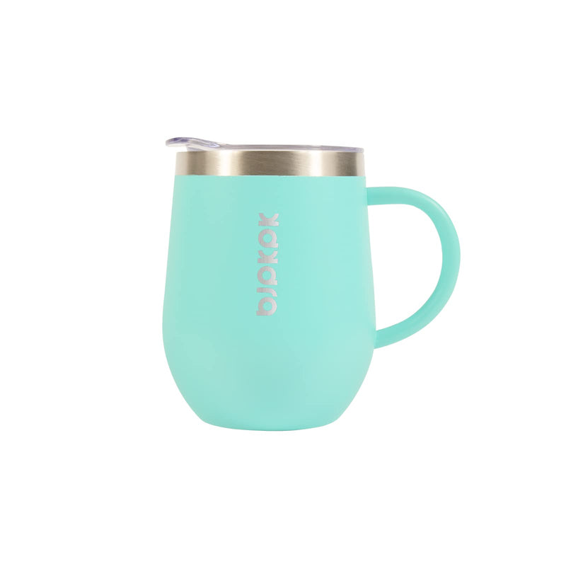 [Australia - AusPower] - BJPKPK 12 oz Stainless Steel Insulated Coffee Tumbler with Lid for Hot Drinks & Cold Drinks-2 Pack- Turquoise 