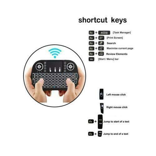[Australia - AusPower] - Wireless Mini Keyboard Remote Control Touchpad Mouse Combo Controller with RGB Backlit for Smart TV Android TV Box PC IPTTV 2.4GHz 